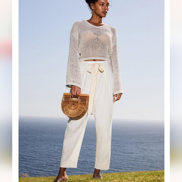 ❌️SOLD❌️CULT GAIA Judith High Rise Loose Fit Pants with Tie-Up SIZE S - Picture 3 of 9